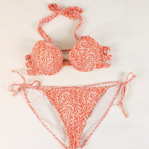 aerie Other - Aerie Orange White Printed Bikini